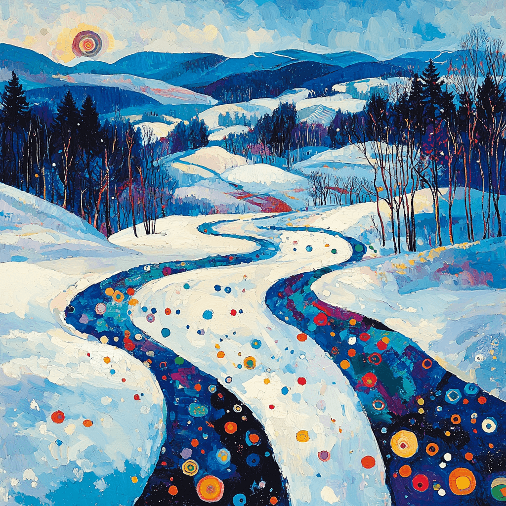 Wassily Kandinsky Inspired Abstract Winter Chill Painting By Numbers Kit