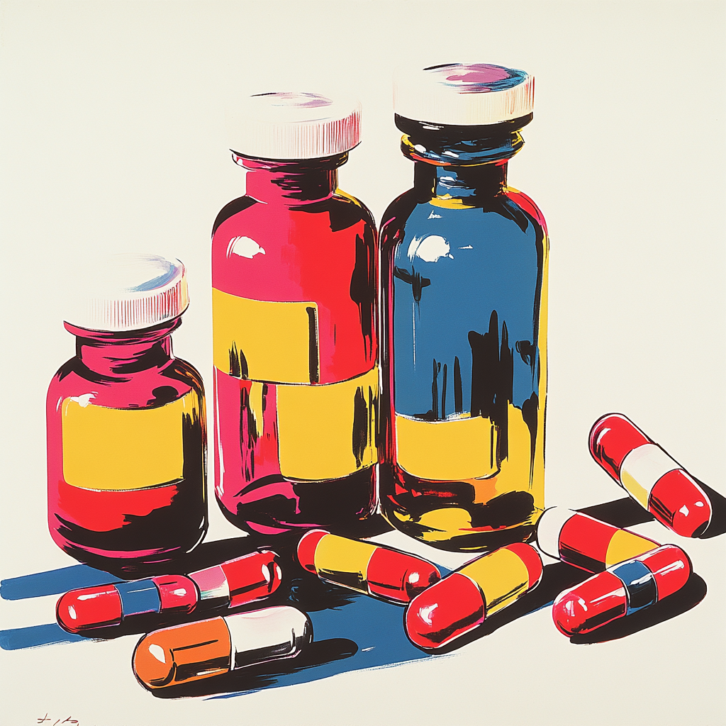Damien Hirst Inspired Vibrant Medicine paint by color