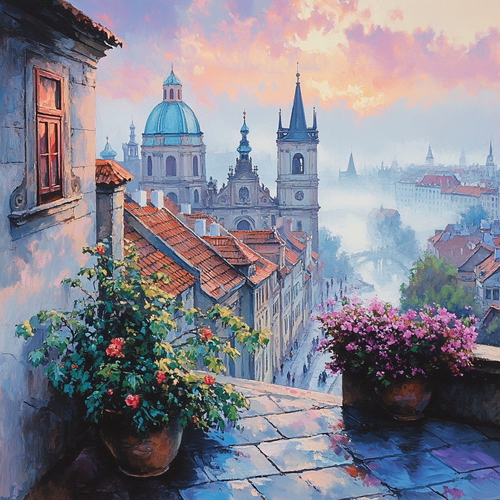 Prague Castle Rooftops Panorama Prague Czech Republic Paint by numbers kits