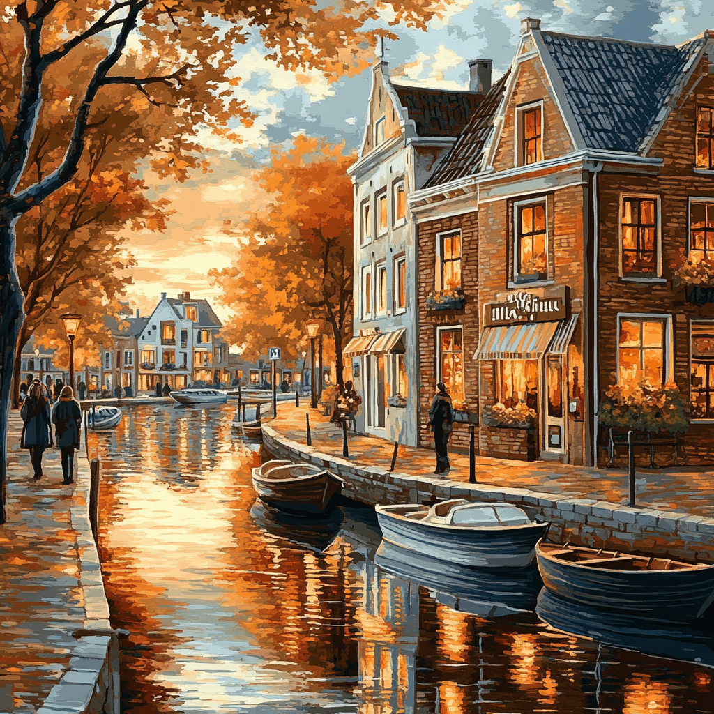 Old Town Harbor Stockholm Sweden painting number kit