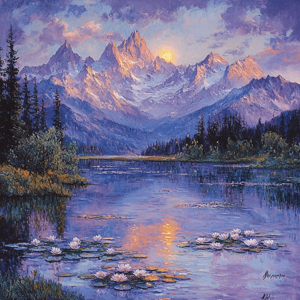 Monet Inspired Monet's Misty Mountains Number Painting