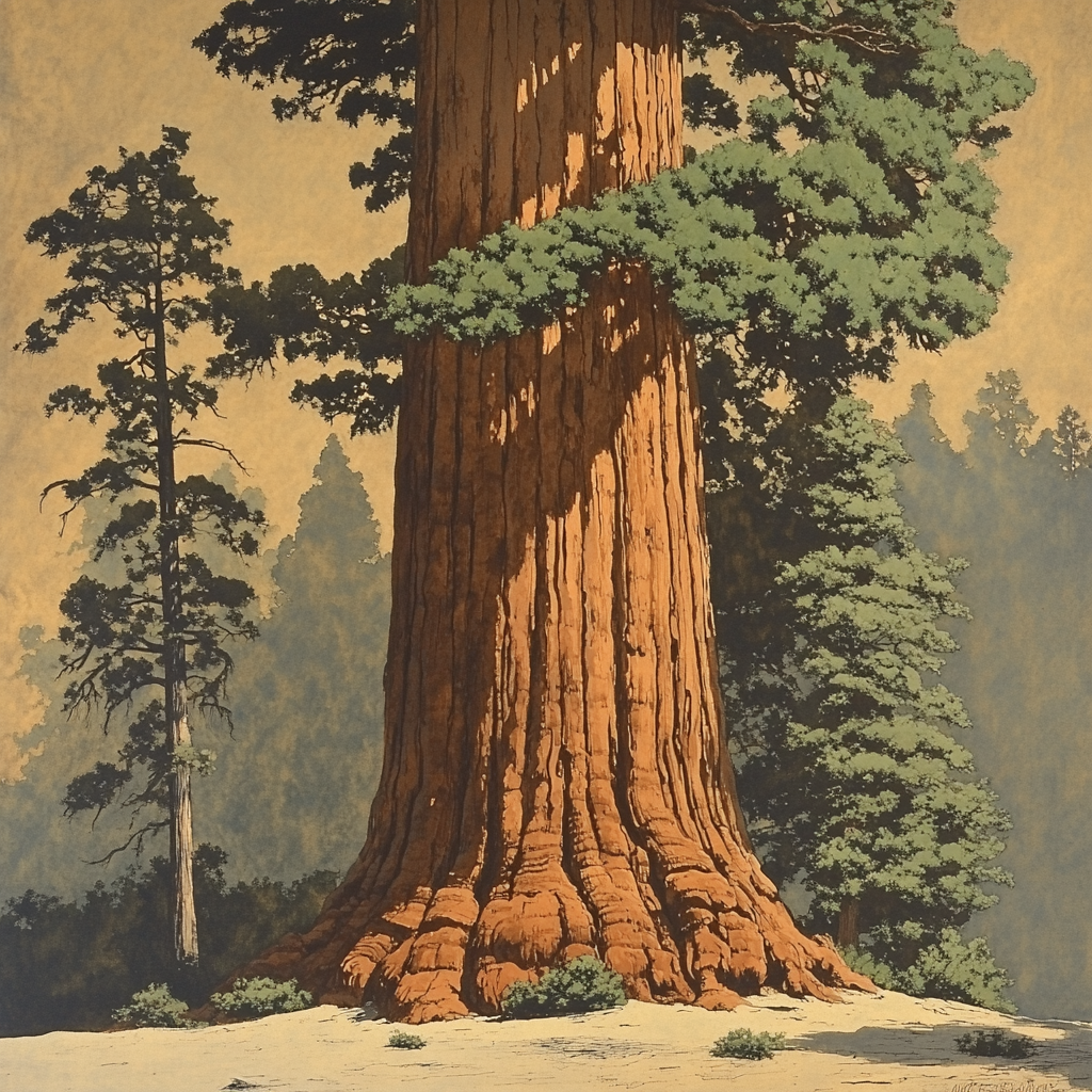 Michelangelo Inspired Redwood Guardian paint by color