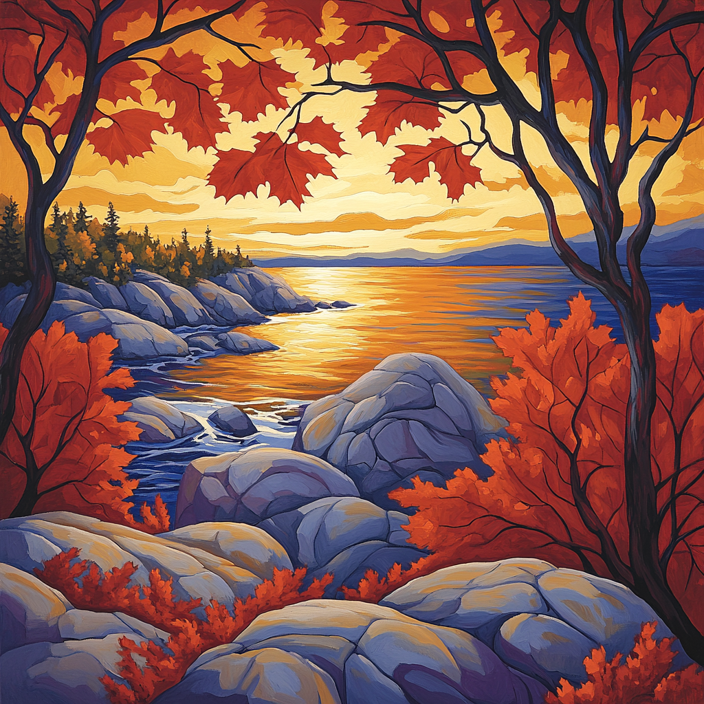 A.Y. Jackson Inspired Algoma Autumn Expanse paint by color