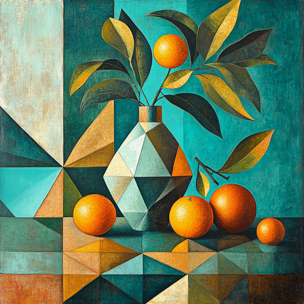 Pablo Picasso Inspired Symbolic Still Life With Vase And Citrus DIY paint by numbers