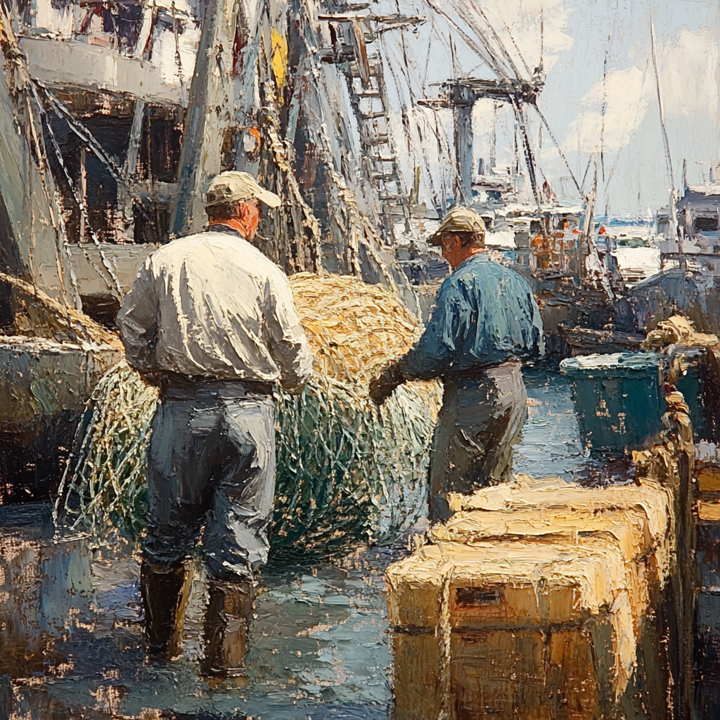Courbet Inspired Fishermen Paint by numbers kits