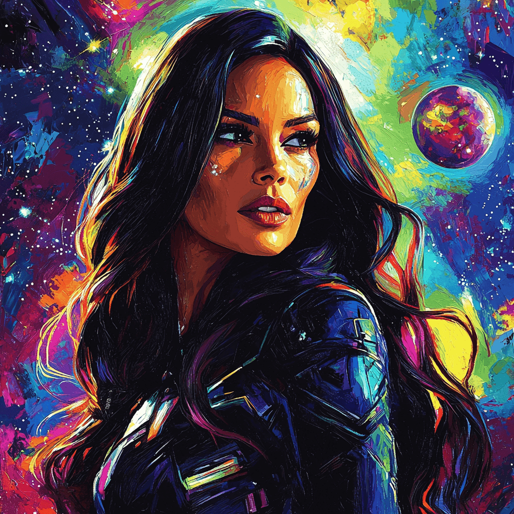 Zoe Saldana: The Celestial Warrior Of Star Trek Paint By Color