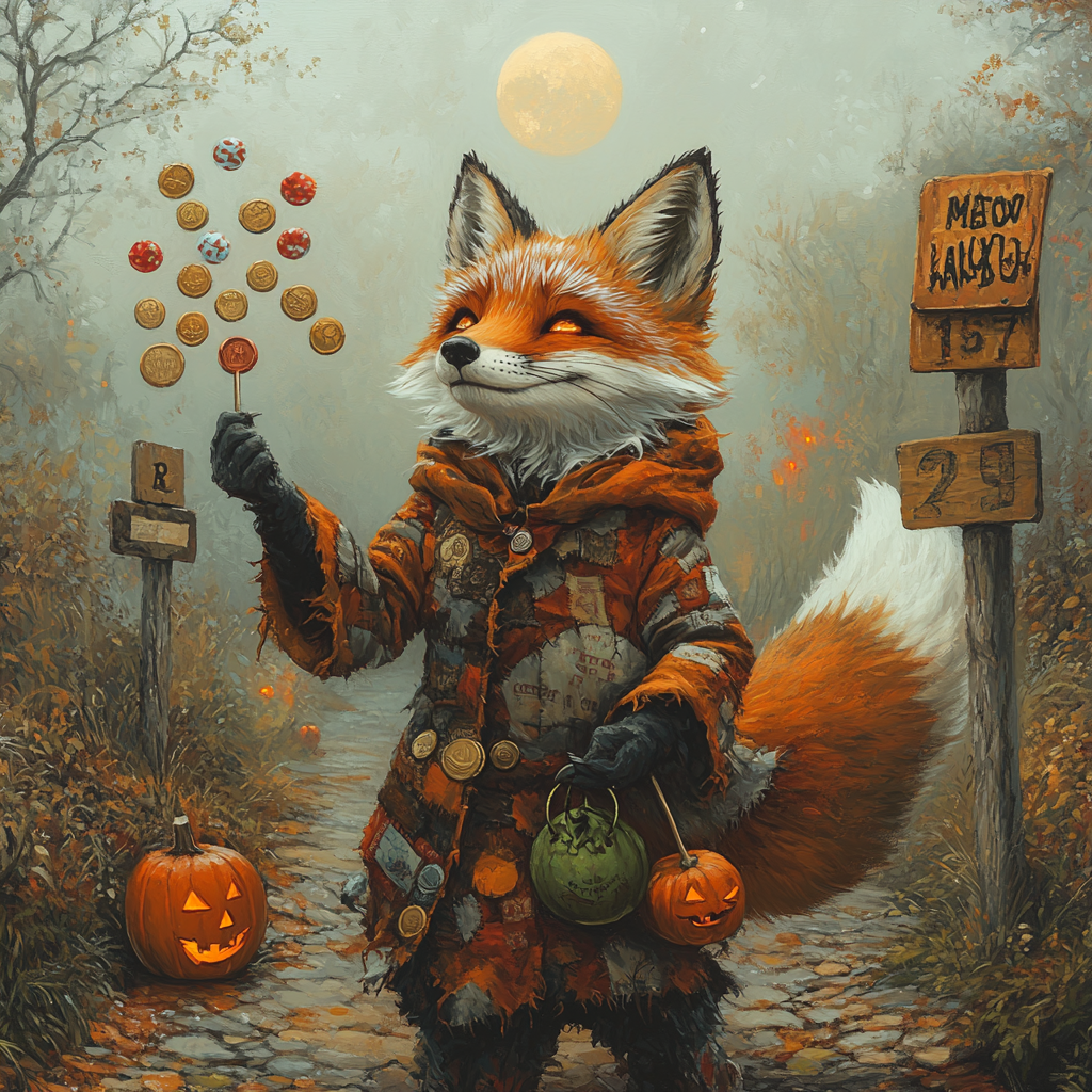 Trickster Fox Of The Foggy Crossroads Paint by numbers art
