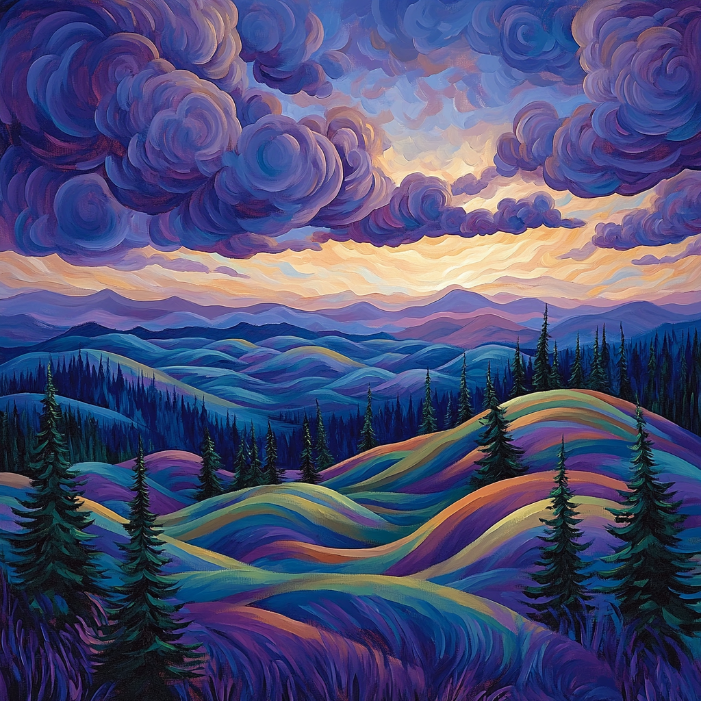 J E H MacDonald Inspired Twilight Over Algoma Ridge Painting by numbers kit