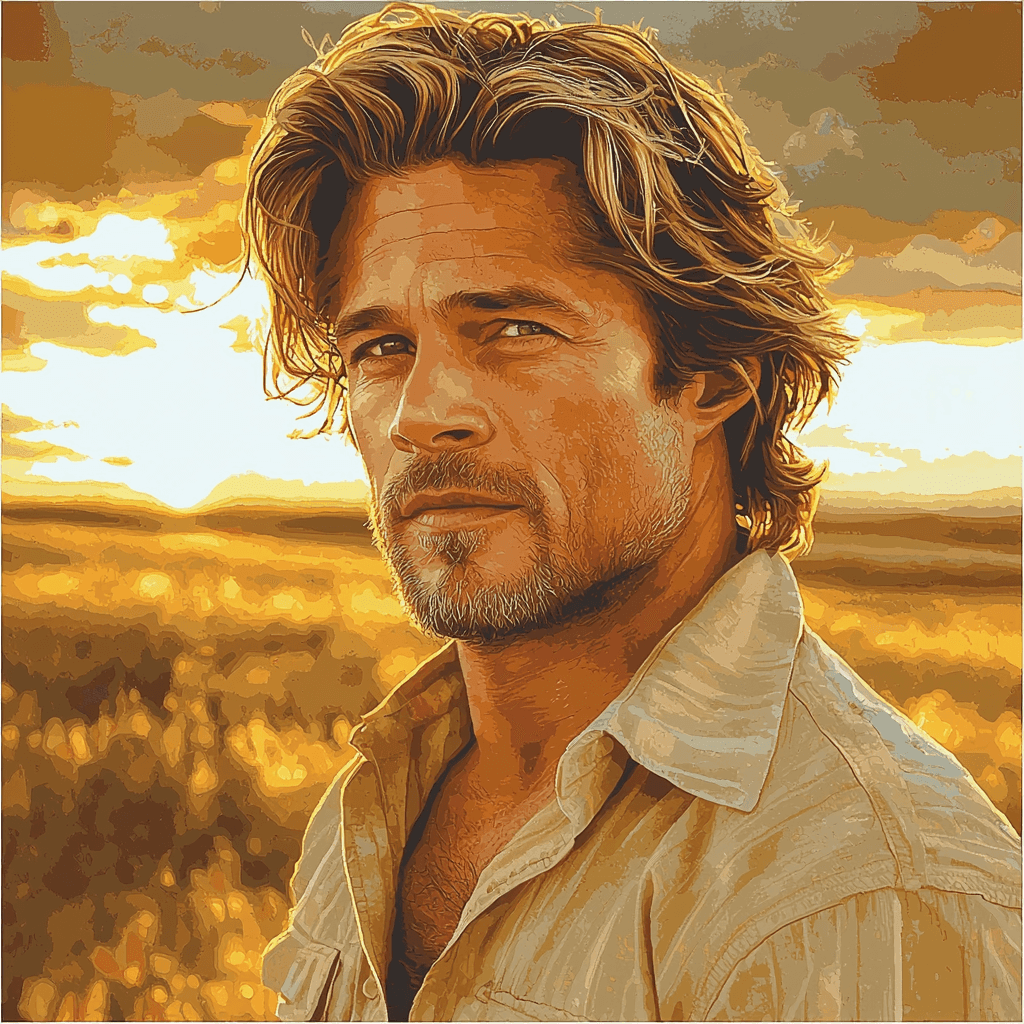Brad Pitt: Timeless Traveler Of Cinematic Tapestry Paint By Numbers Art