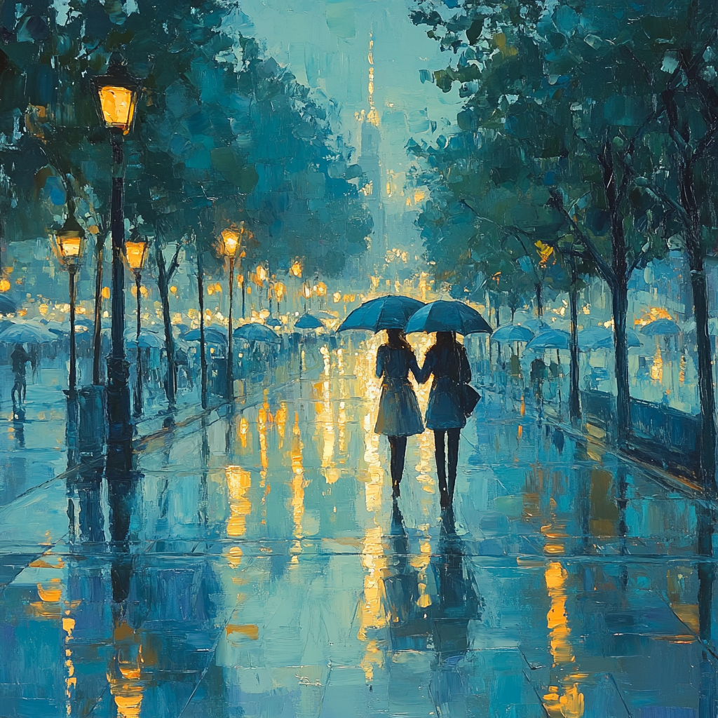 Claude Monet Inspired Rainy Boulevard paint by number