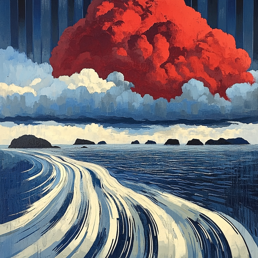 Arthur Lismer Inspired Storm Sky Over Rock Archipelago Paint by numbers art