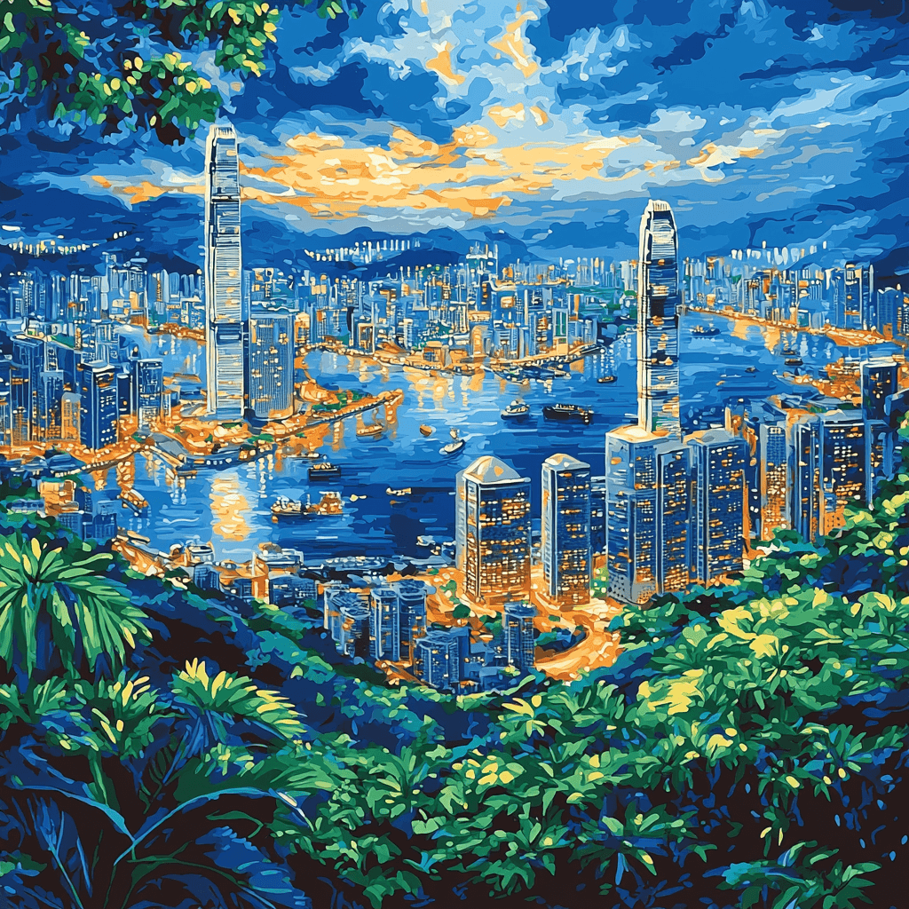 Hong Kong's Victoria Peak Numbered Painting Kits