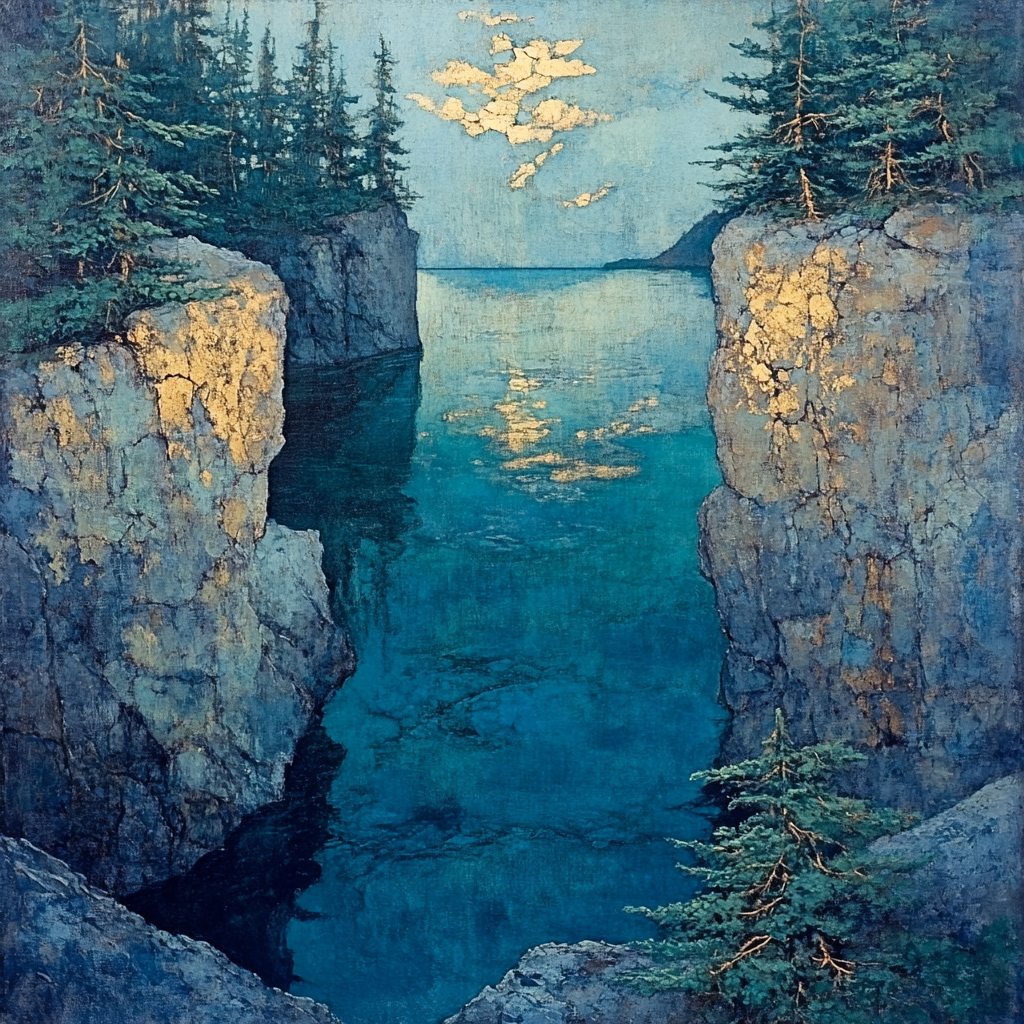 Arthur Lismer Inspired Rocky Channel And Spruce Reflections paint by color