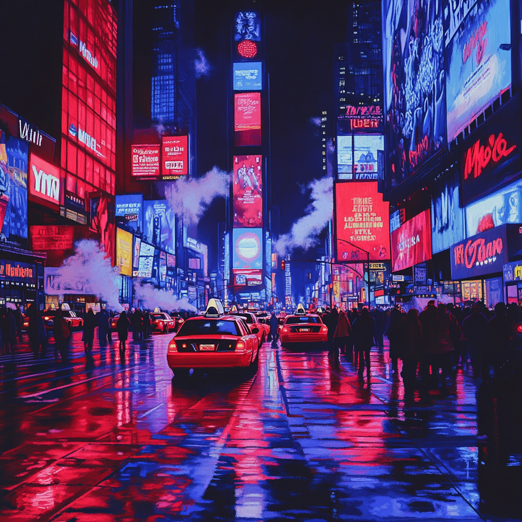 Times Square At Dusk New York United States Paint by numbers art