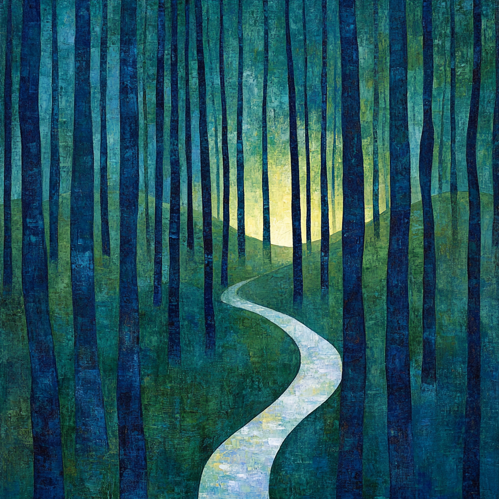 Edvard Munch Inspired Enchanted Boreal Grove paint by numbers