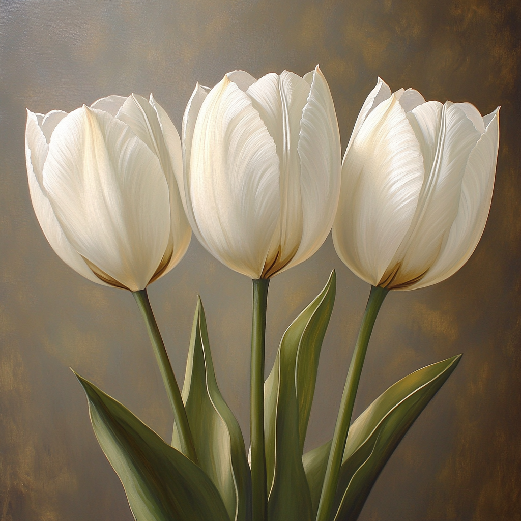 Caravaggio Inspired Twilight Tulip Trio paint by number