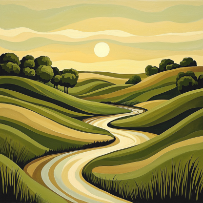 Nandalal Bose Inspired Whispers Of Verdant Vistas Painting By Numbers Kit