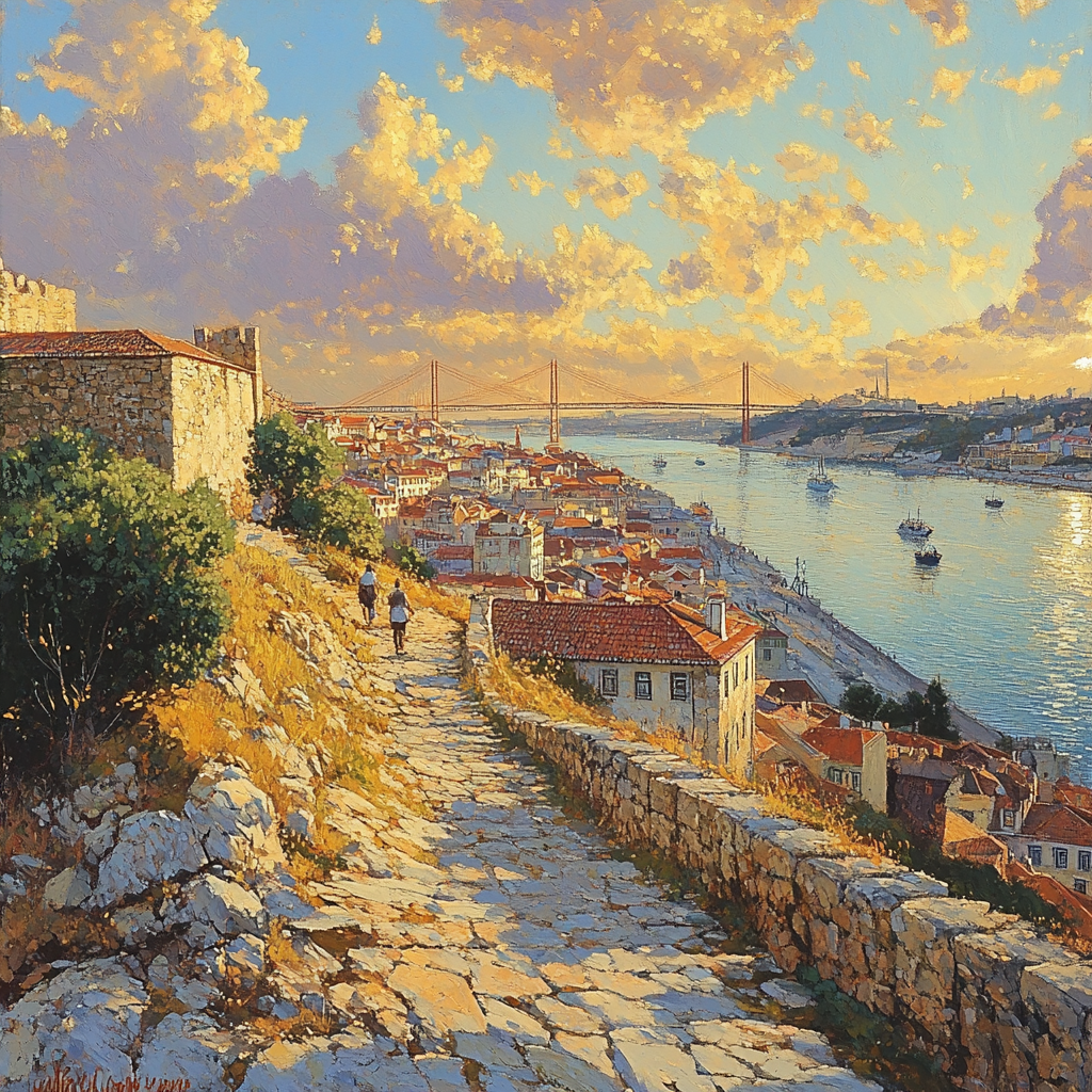 Castelo Hill Lisbon Viewpoint Portugal painting number kit
