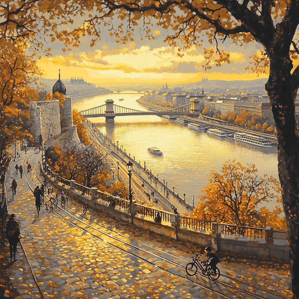 Gellert Hill Viewpoint, Budapest, Hungary paint by color