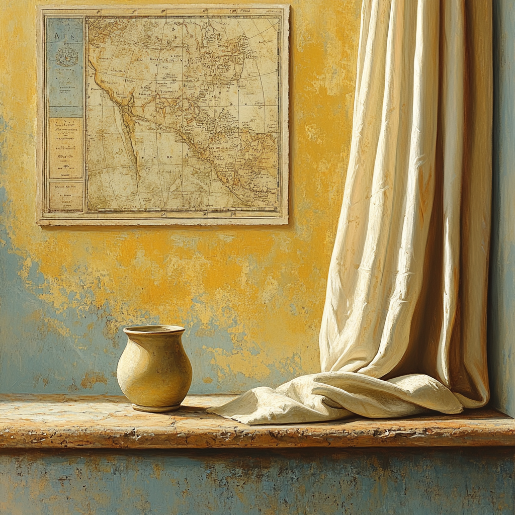 Johannes Vermeer Inspired Interior Wall With Map And Light painting number kit