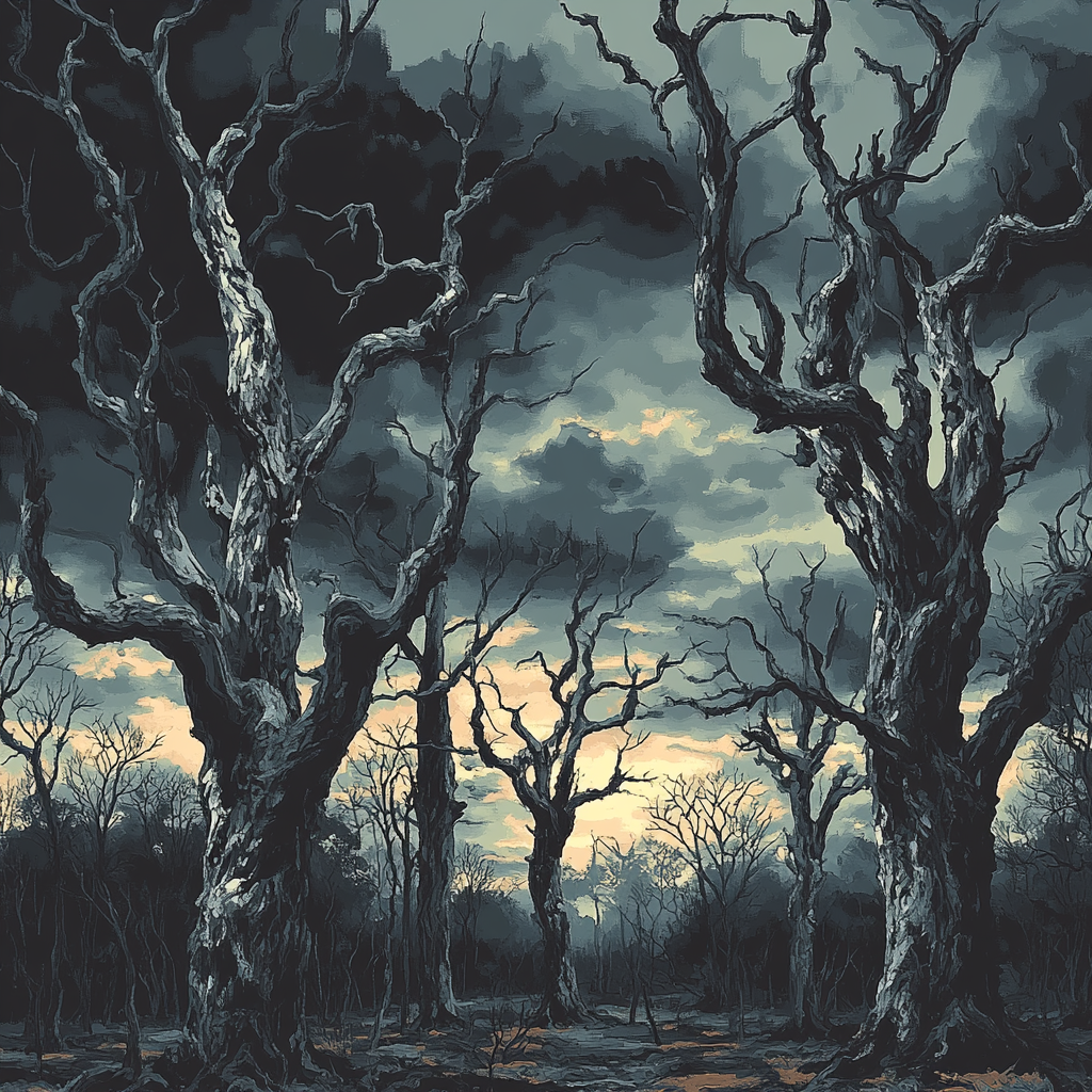 Francisco Goya Inspired Echoing Shadows Of The Withered Grove paint by color