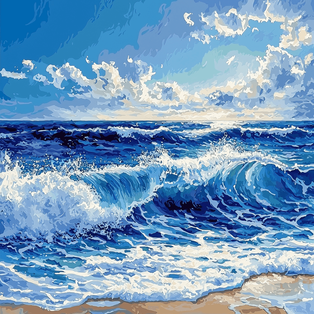 Hokusai Inspired Dance Of The Ocean Waves Paint By Color