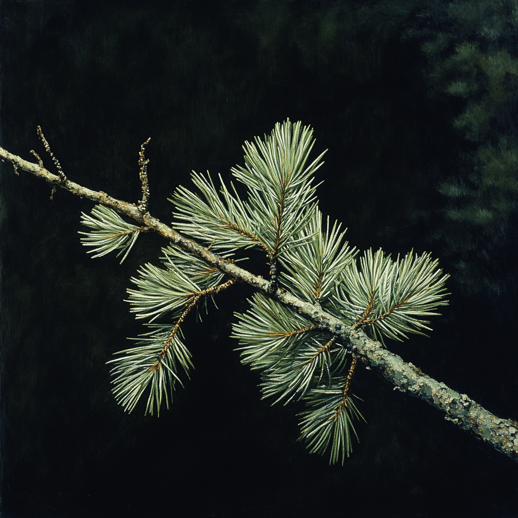 Caravaggio Inspired Winter Pine Branch Paint by numbers art