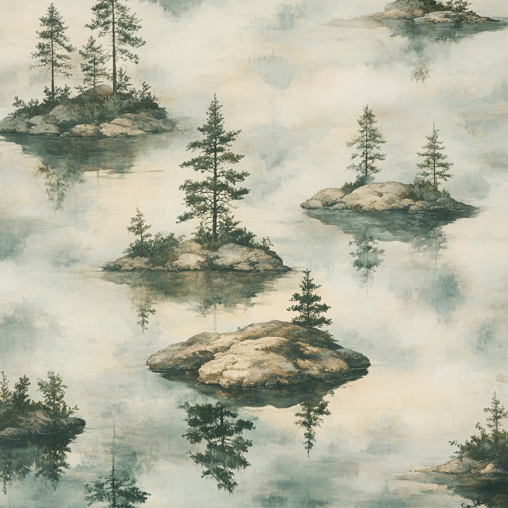 Zhao Mengfu Inspired Floating Ink Islands Numbered painting kits