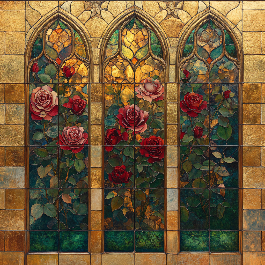 Gustav Klimt Inspired Rose Window painting number kit