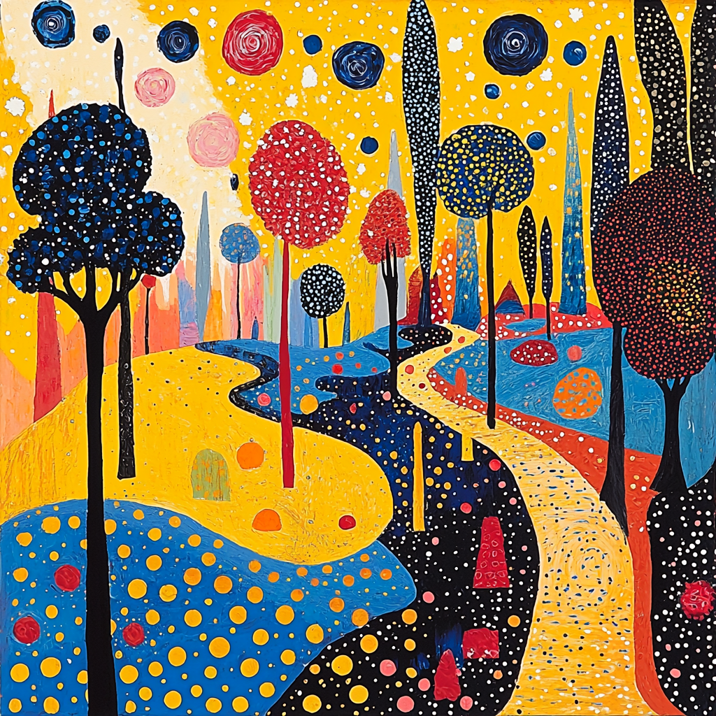 Yayoi Kusama Inspired Repetitive Dreamscape DIY Paint By Numbers