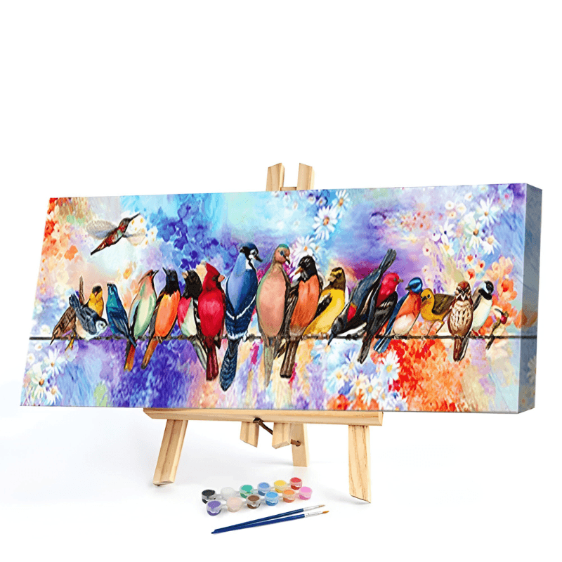 Bird Sitting Design Paint By Numbers Kit