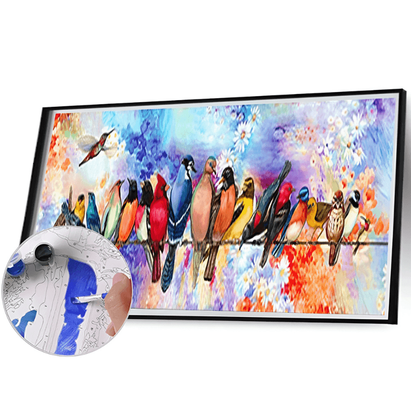 Bird Sitting Design Paint By Numbers Kit