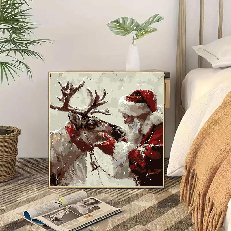 Christmas Santa Claus And Reindeer Paint By Numbers Kit
