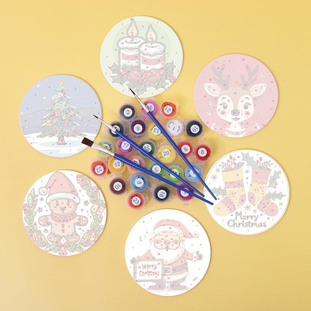 Christmas Vibe Paint By Numbers Coaster Painting By Numbers Set