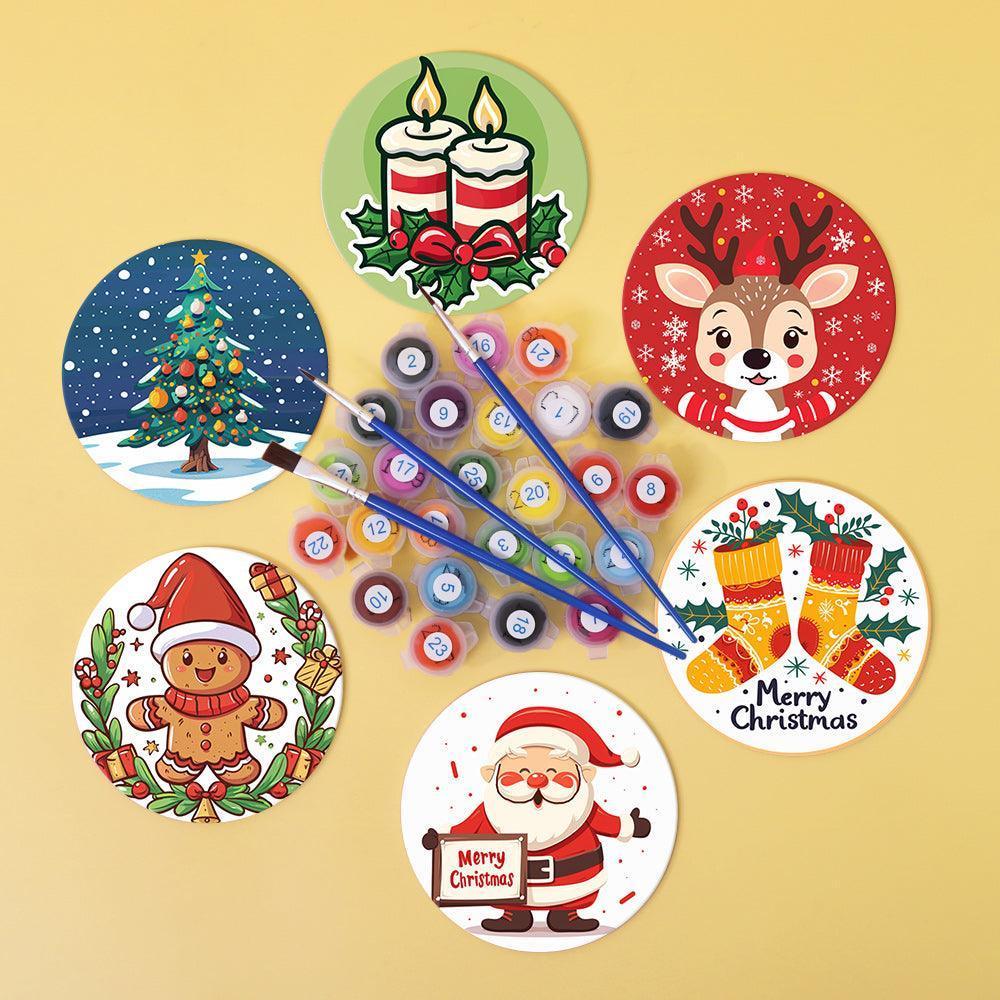 Christmas Vibe Paint By Numbers Coaster Painting By Numbers Set