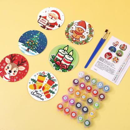 Christmas Vibe Paint By Numbers Coaster Painting By Numbers Set