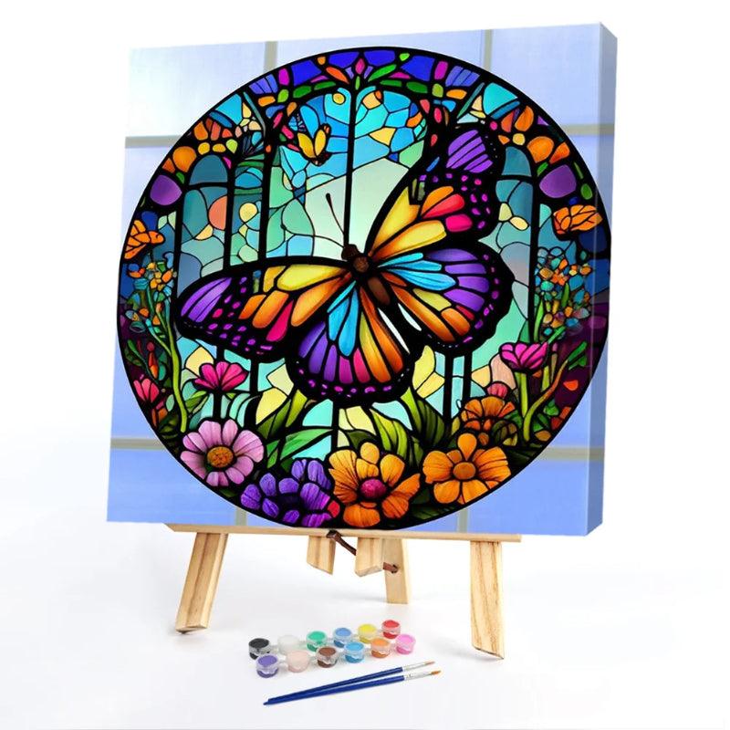 Colorful Butterfly Glass Paint By Numbers Acrylic Painting Kit ...