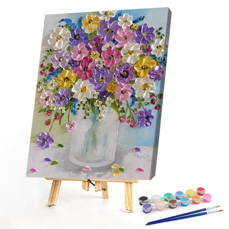 Colorful Flowers Paint By Numbers Acrylic Painting Kit – Artistry Rack