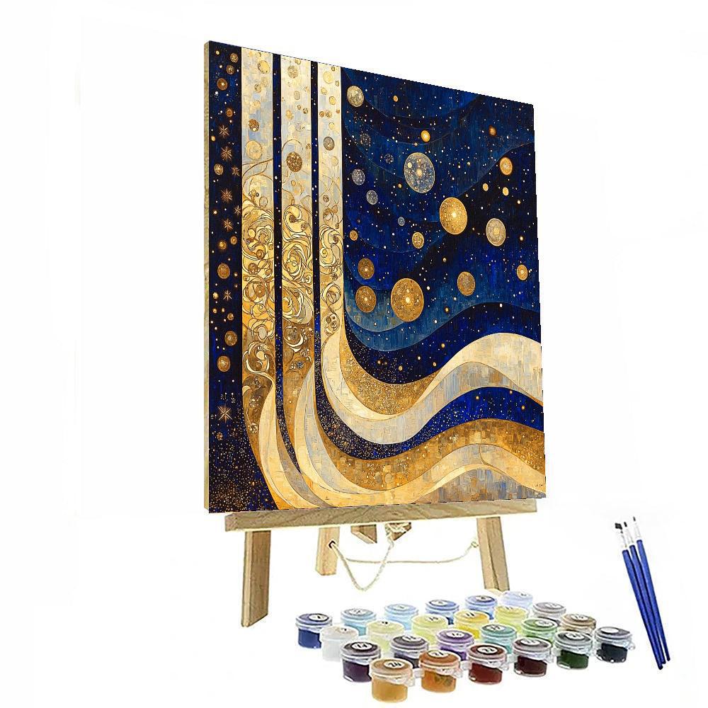 Gustav Klimt Inspired Cosmic Elegance  Number Painting