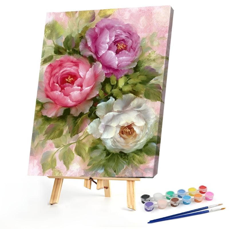 Elegant Rose Paint By Numbers Acrylic Painting Kit – Artistry Rack