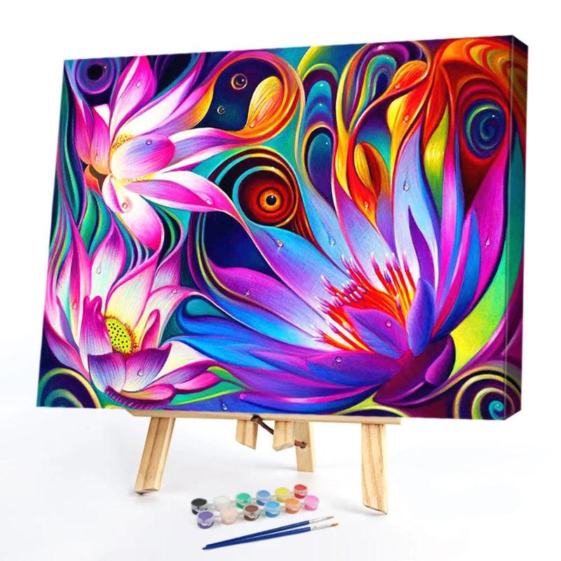 Flower Design Paint By Numbers Acrylic Painting Kit – Artistry Rack