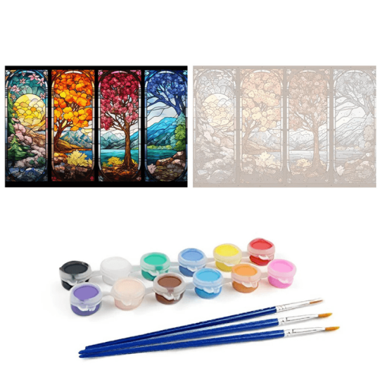 Four Seasons Glass Painting Paint By Numbers Kit – Artistry Rack