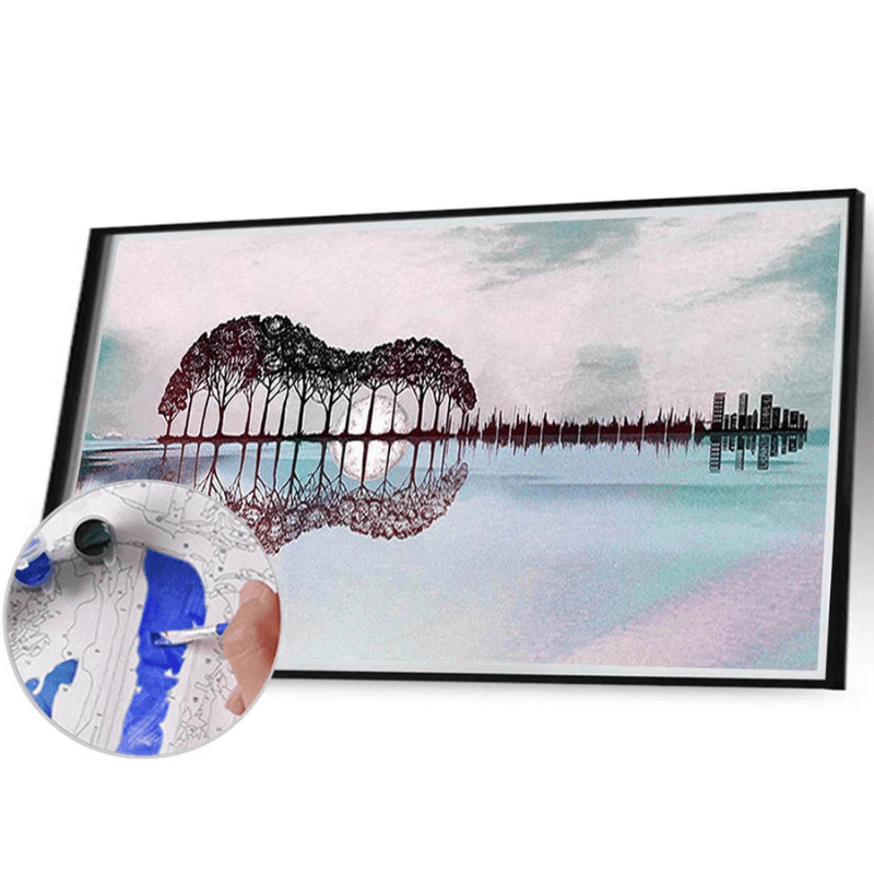 Guitar Landscape Design Paint By Numbers Kit