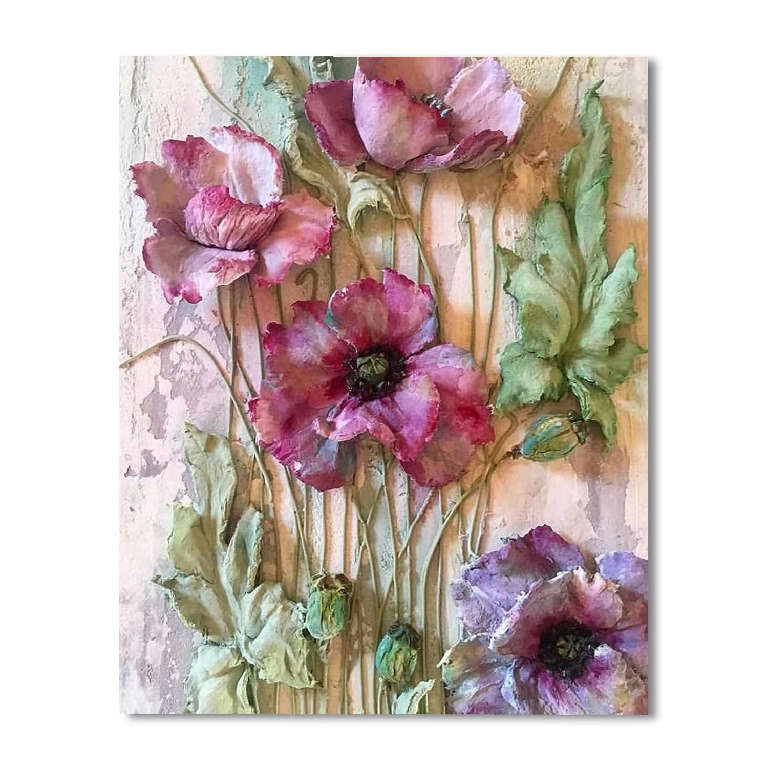 Floral Symphony Paint By Number Dual Canvas Kit