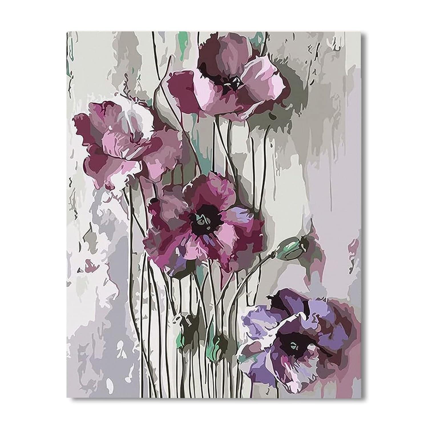 Floral Symphony Paint By Number Dual Canvas Kit