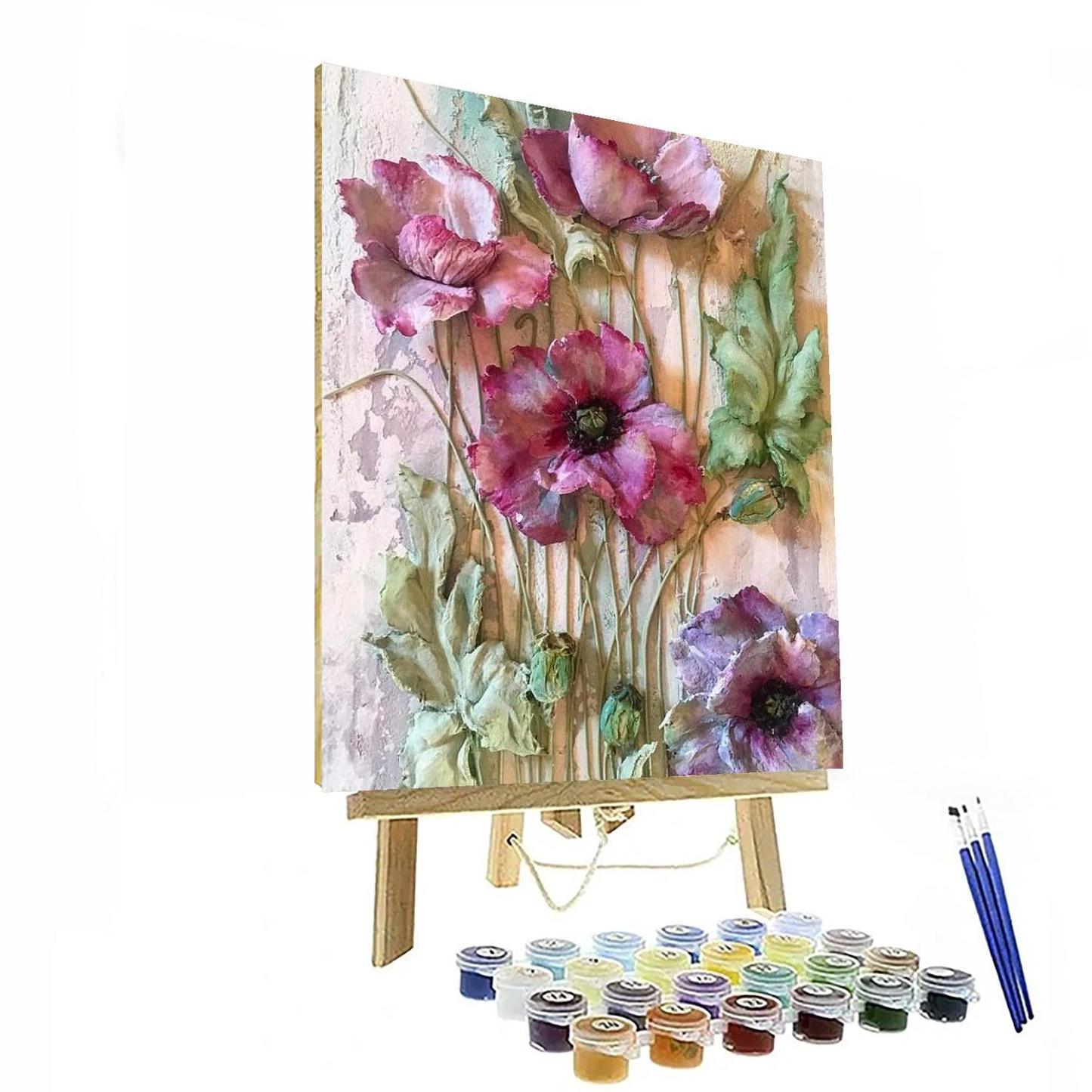 2 Pieces Elegant Flowers Paint By Numbers Kit - Artistry Rack