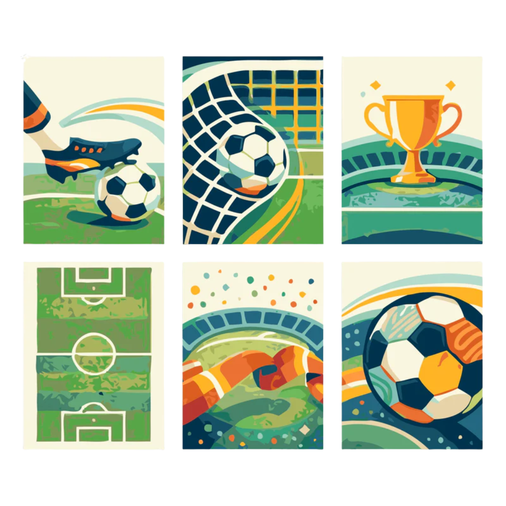 FIFA 2026 Soccer Paint By Number Kit Set Of 6 Canvas Artwork