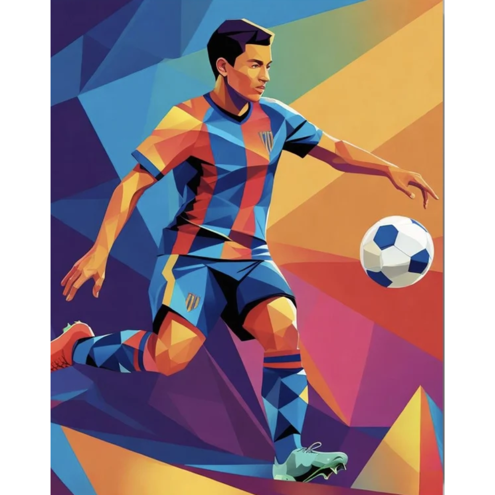 FIFA 2026 Geometric Soccer Champion Paint By Number Canvas Art Kit