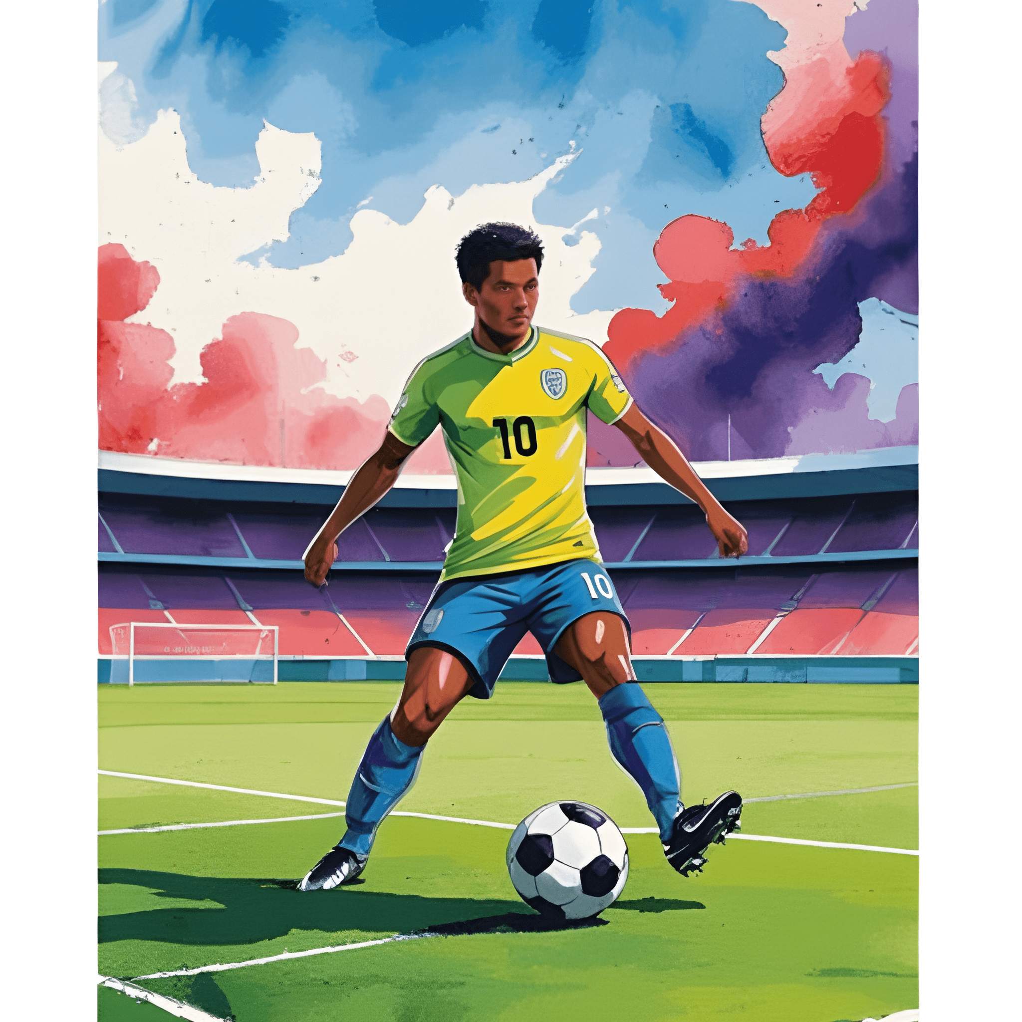 FIFA 2026 Football Star Playing Match Paint By Number Canvas Art