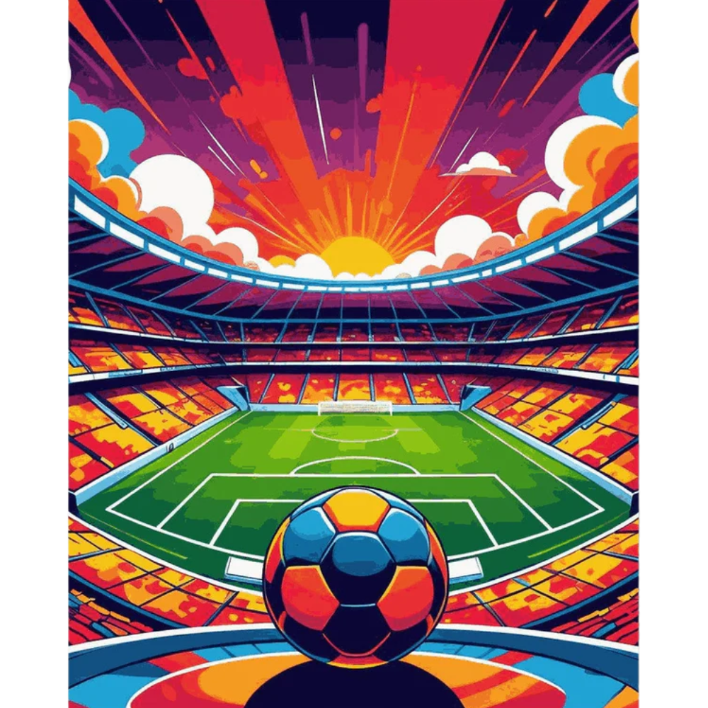FIFA 2026 Football Stadium Sunset Paint By Number DIY Canvas Kit